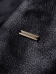 Superdry Black Faux Fur Shearling Aviator Jacket - Image 6 of 7