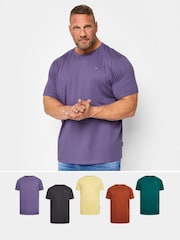 BadRhino Big & Tall Grey 100% Cotton Short Sleeve T-Shirts 5 Pack - Image 1 of 8