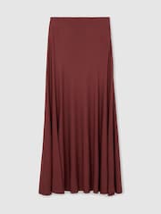 Reiss Rust Orange Margo Jersey Maxi Skirt - Image 2 of 6