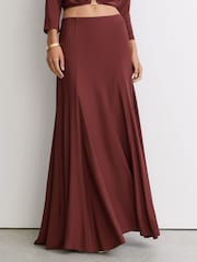 Reiss Rust Orange Margo Jersey Maxi Skirt - Image 3 of 6