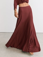 Reiss Rust Orange Margo Jersey Maxi Skirt - Image 4 of 6