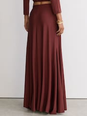 Reiss Rust Orange Margo Jersey Maxi Skirt - Image 5 of 6
