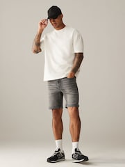 Grey Skinny Fit Stretch Denim Shorts - Image 2 of 8
