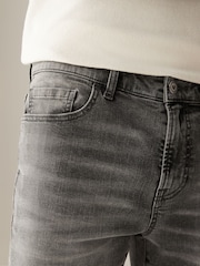 Grey Skinny Fit Stretch Denim Shorts - Image 4 of 8