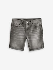 Grey Skinny Fit Stretch Denim Shorts - Image 5 of 8