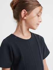 Reiss Navy Fion 9-14 yrs Contrast Flared Dress - Image 3 of 6