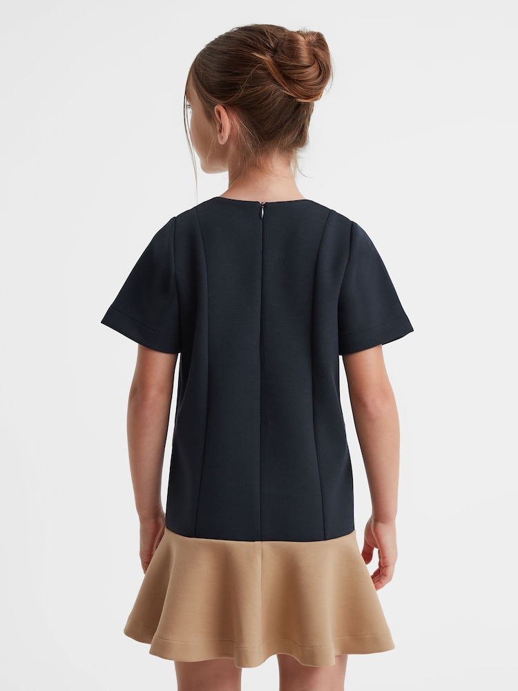 Reiss Navy Fion 9-14 yrs Contrast Flared Dress - Image 5 of 5 Reiss Navy Fion 9-14 yrs Contrast Flared Dress - Image 5 of 5