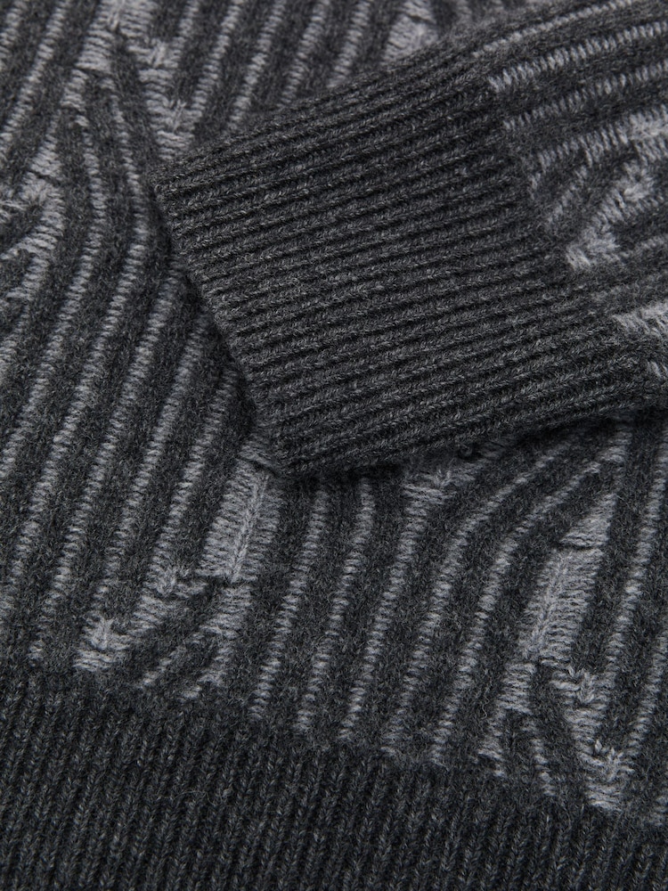 Grigio - Maglione Reiss Leah in jacquard di lana e cashmere - Immagine 7 di 7