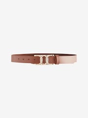 Tan Brown Regular Statement Buckle Leather Belt - Image 7 of 8