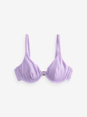 Flieder/Violett mit Crinkle-Effekt - Unwattiertes Bügel-Bikinioberteil - Bild 6 von 6