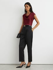 Reiss Cate 真絲垂墜領無袖上衣 - 圖片 1/6