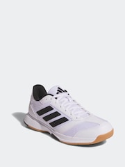 adidas White Ligra 8 Indoor Shoes - Image 7 of 10