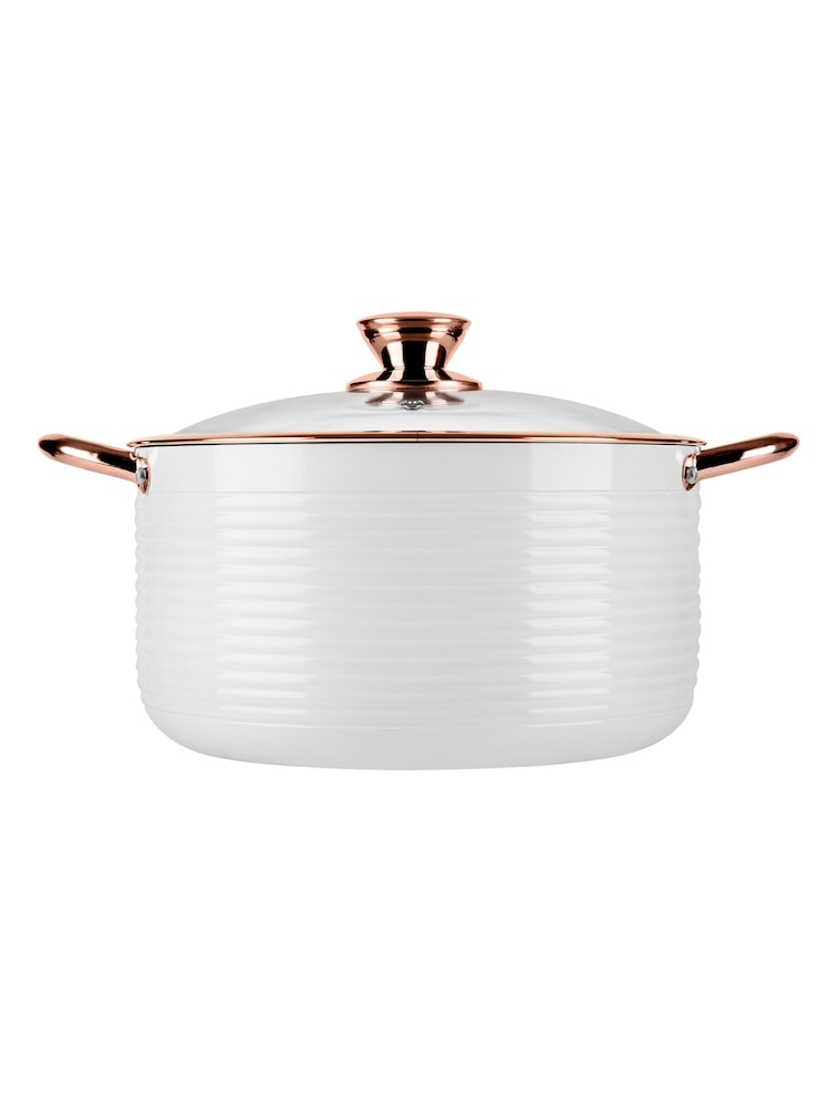 Tower White White And Rose Gold 24cm Casserole Pot - Image 2 of 4