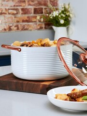 Tower White White And Rose Gold 24cm Casserole Pot - Image 4 of 4