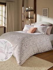 Pink Floral Jacquard Duvet Cover and Pillowcase Set - Image 1 of 3