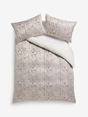 Pink Floral Jacquard Duvet Cover and Pillowcase Set - Image 3 of 3
