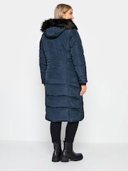 M&Co Blue Faux Fur Trim Padded Coat - Image 2 of 4