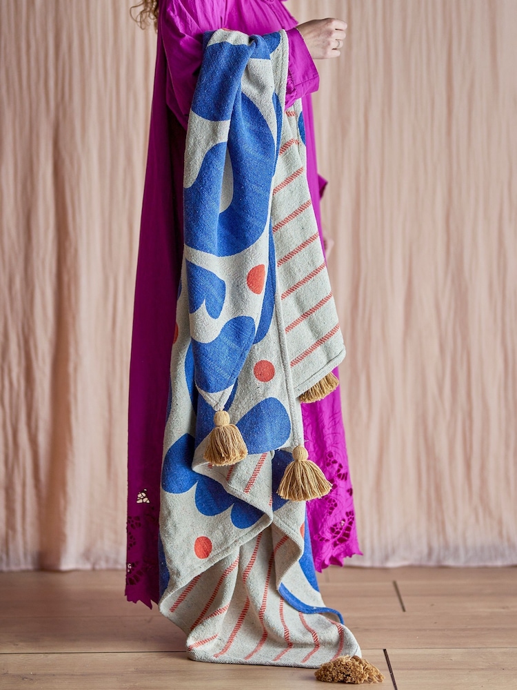 Bloomingville Multi Abstract Print Throw 160X130cm - Image 1 of 4