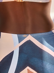 Blue Abstract High Waist Bikini Bottoms - Image 6 of 8