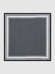 Reiss Navy Pollie Silk Polka-Dot Square Scarf - Image 2 of 6