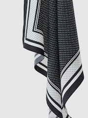 Reiss Navy Pollie Silk Polka-Dot Square Scarf - Image 4 of 6