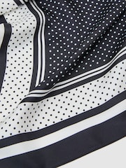 Reiss Navy Pollie Silk Polka-Dot Square Scarf - Image 6 of 6