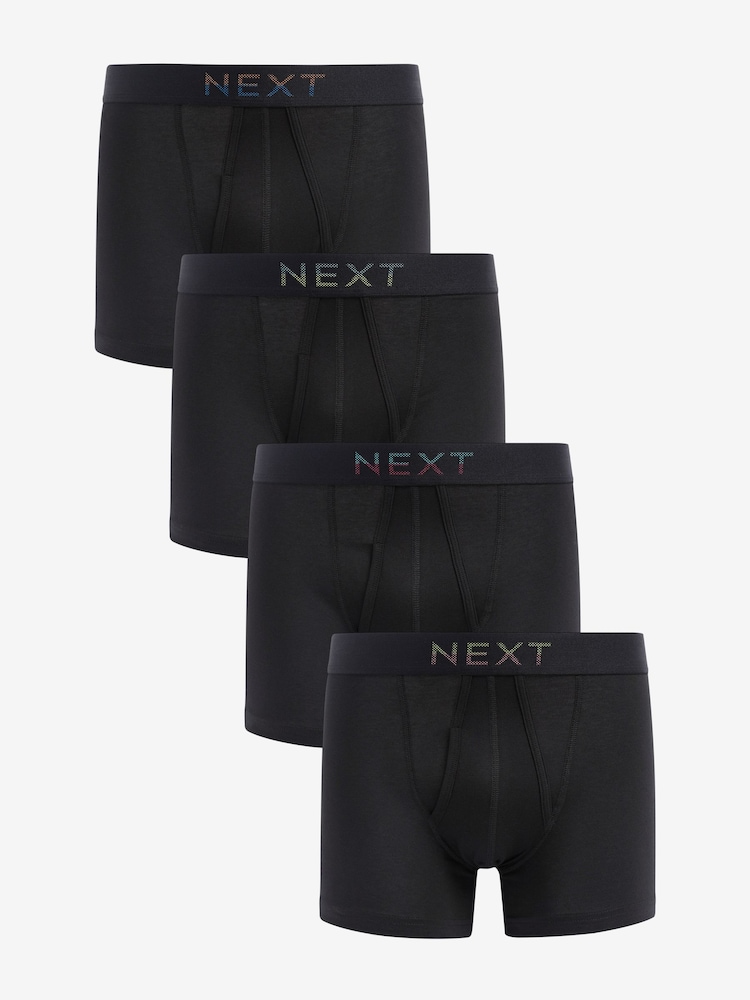Black Bright Spot Waistband 4 pack A-Front Boxers - Image 1 of 6