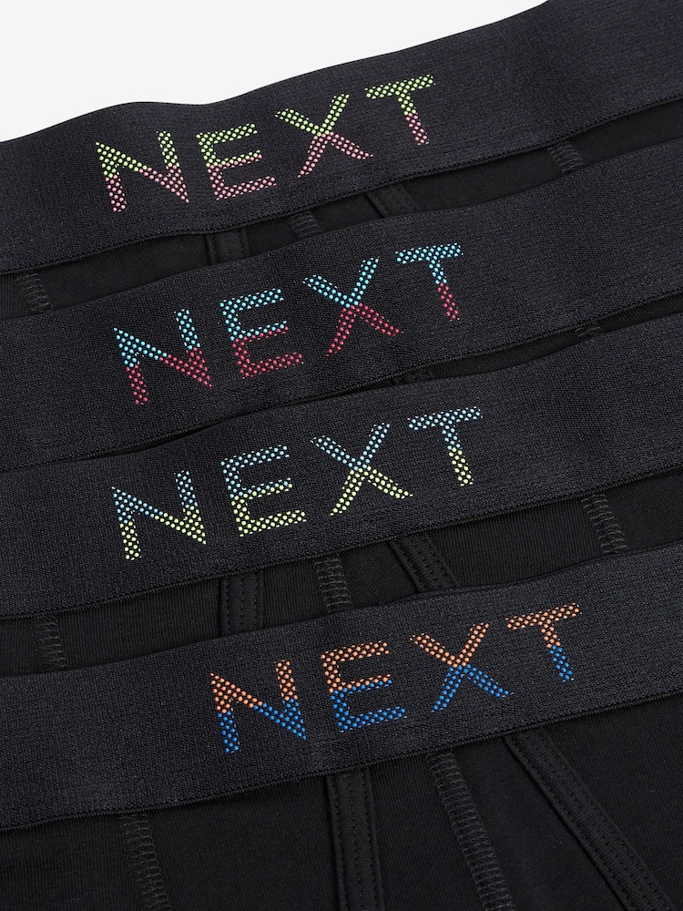 Black Bright Spot Waistband 4 pack A-Front Boxers - Image 6 of 6