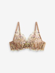 Multi DD+ Non Pad Full Cup Neon Embroidery Bra - Image 6 of 7