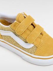 Vans Girls Gold Glitter Champagne Old Skool Velcro Trainers - Image 3 of 4