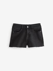 Verwaschenes Schwarz - Superweiche Denim-Shorts mit rohem Saum - Bild 5 von 8
