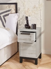 Grey Bronx Oak Effect Set of 2 Bedside Table - Image 3 of 11