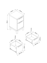 Grey Bronx Oak Effect Set of 2 Bedside Table - Image 7 of 11