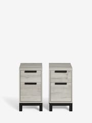 Grey Bronx Oak Effect Set of 2 Bedside Table - Image 8 of 11
