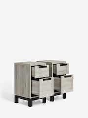 Grey Bronx Oak Effect Set of 2 Bedside Table - Image 9 of 11