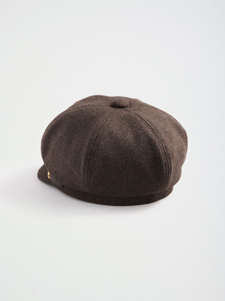 Lipsy Chocolate Brown Mlitary Baker Cap - Image 2 of 3 Lipsy Chocolate Brown Mlitary Baker Cap - Image 2 of 3