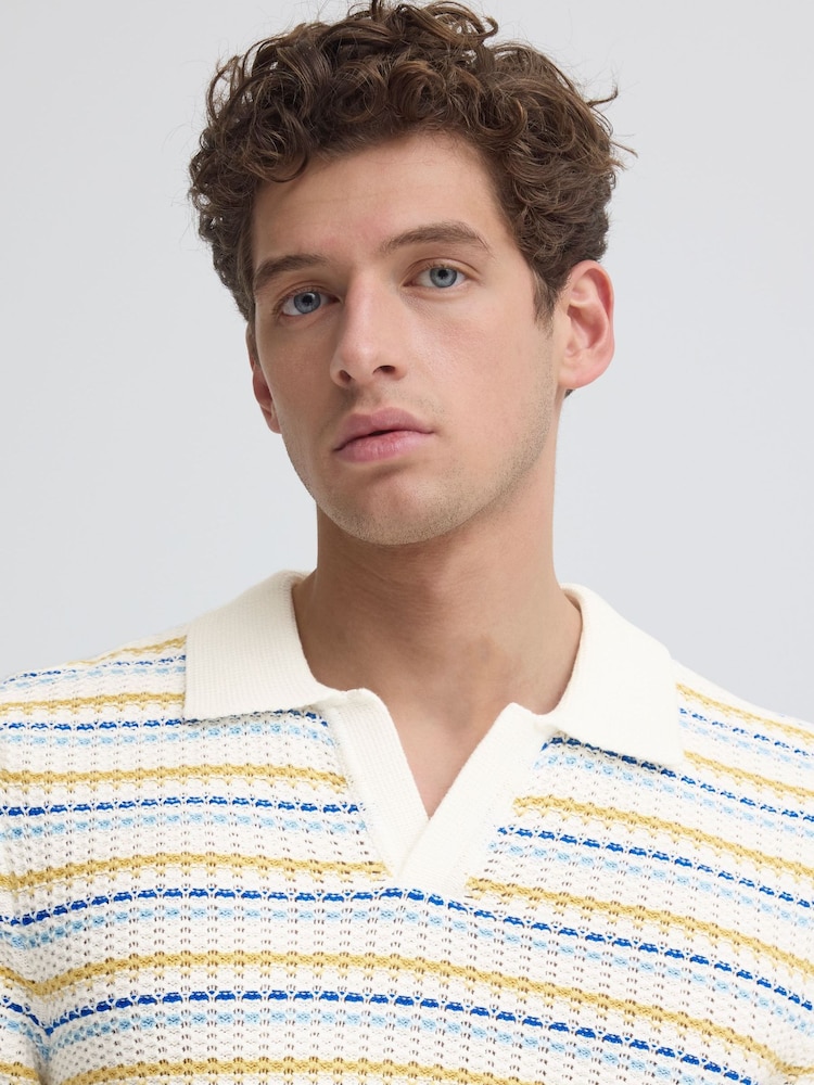 Casual Friday White Midskov Short Sleeve Relaxed Knit Polo Shirt - Image 2 of 5