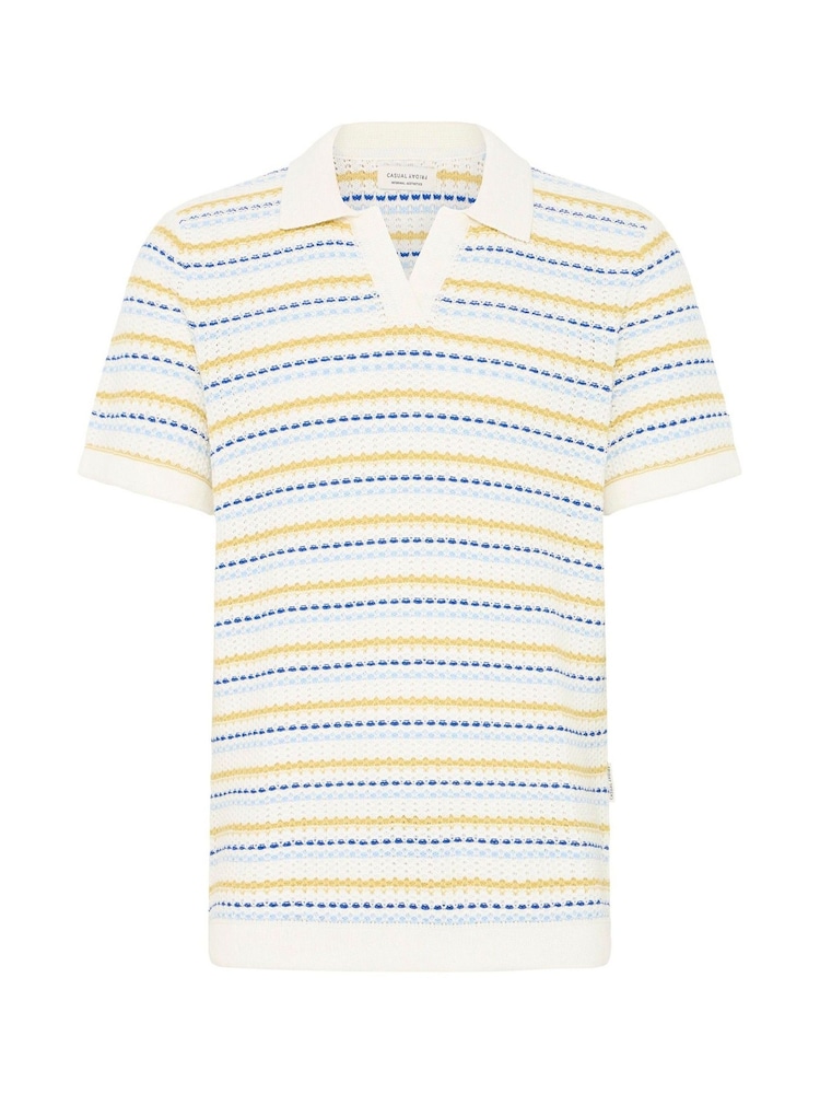 Casual Friday White Midskov Short Sleeve Relaxed Knit Polo Shirt - Image 5 of 5