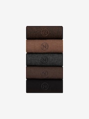 Neutrals 5 Pack Embroidered Lasting Fresh Socks - Image 2 of 8