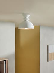 MADE.COM White Freyja Flush Ceiling Light - Image 1 of 3