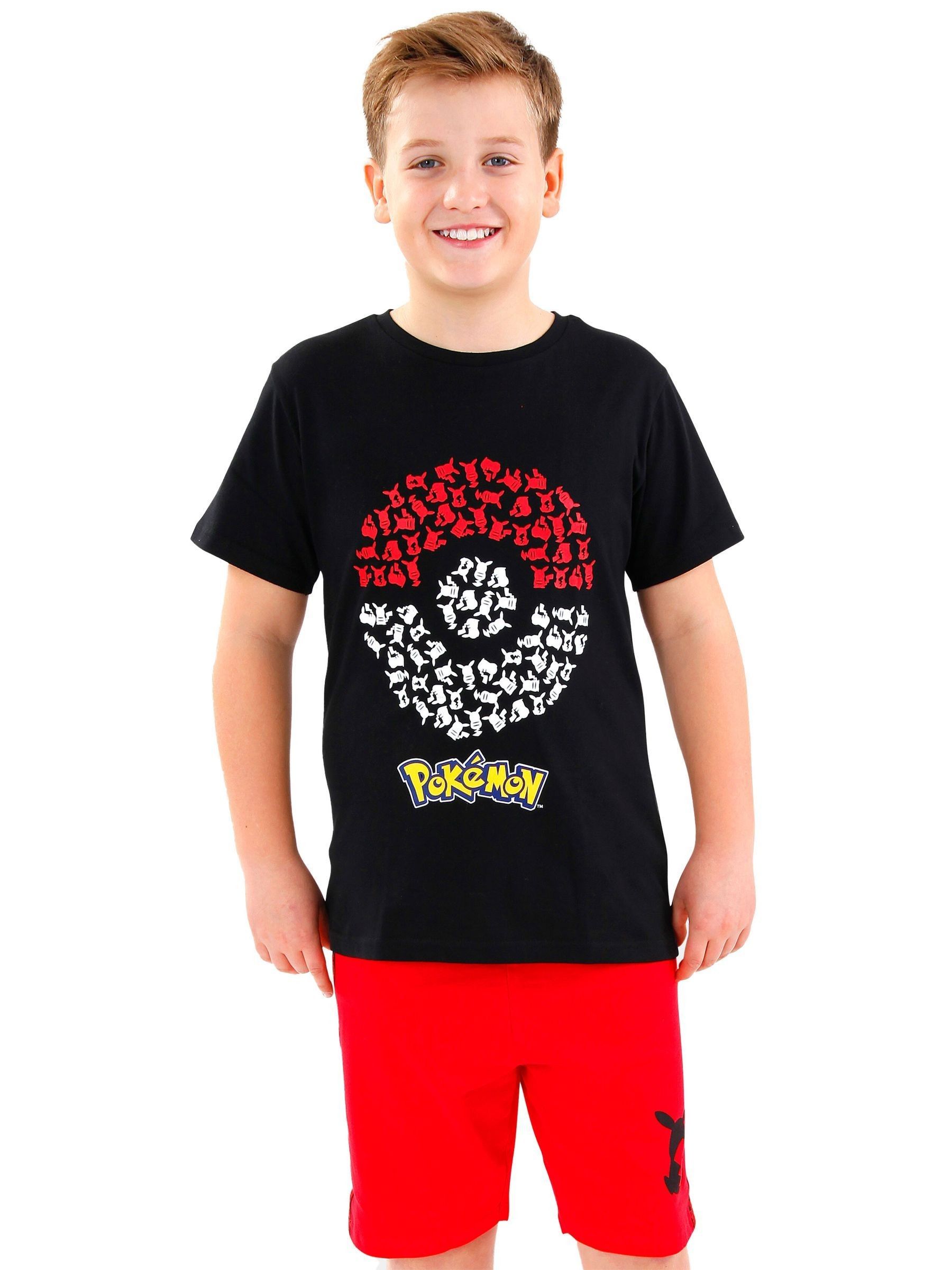Buy Character Black Pokemon 100% Cotton T-Shirt and Shorts Set