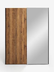 Dark Bronx Oak 1.5m Sliding Effect Semi Fitted Mirrored Wardrobe - Image 5 of 7