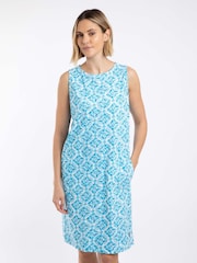 أزرق فاتح - فستان جيرسيه بقصّة مستقيمة مزيّن بطبعة موديل Adenea من Weird Fish - Image 1 of 7