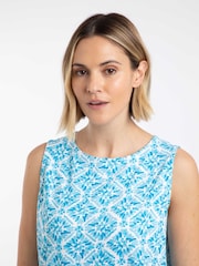 أزرق فاتح - فستان جيرسيه بقصّة مستقيمة مزيّن بطبعة موديل Adenea من Weird Fish - Image 4 of 7