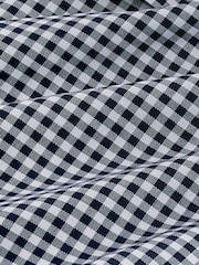 Navy Blue Gingham Regular Fit Easy Iron Button Down Oxford Shirt - Image 7 of 7