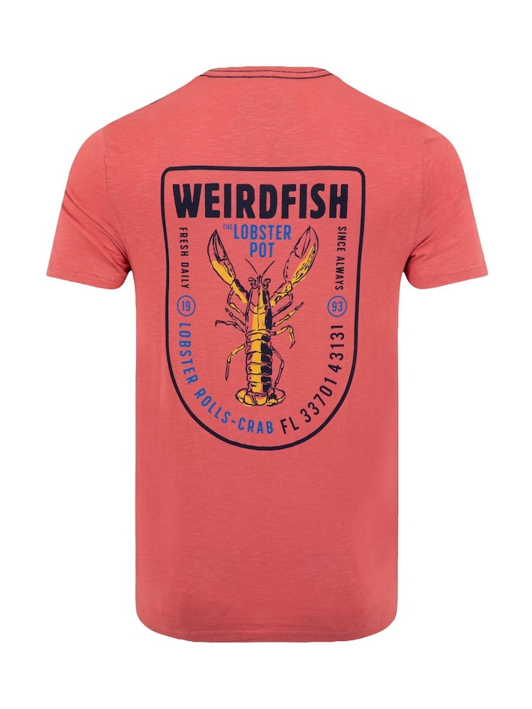 Weird Fish Red Lobster Pot Back Print Graphic T-Shirt - Image 6 of 6