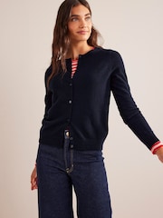 Boden Blue Eva Cashmere Crew Cardigan - Image 1 of 6