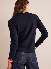 Boden Blue Eva Cashmere Crew Cardigan - Image 2 of 6