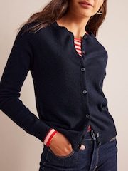 Boden Blue Eva Cashmere Crew Cardigan - Image 3 of 6
