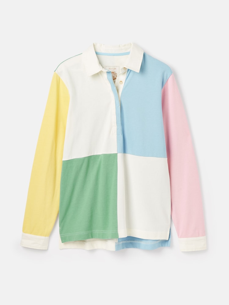 Joules Falmouth Multi Colour Block Cotton Rugby Shirt - Image 7 of 7 Joules Falmouth Multi Colour Block Cotton Rugby Shirt - Image 7 of 7